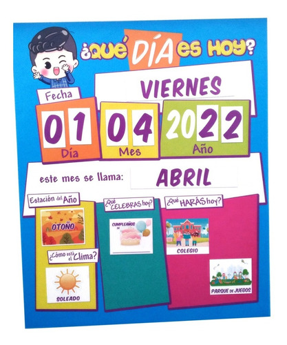 Calendario Didáctico Actividades Autismo- Tablero+99 Imanes