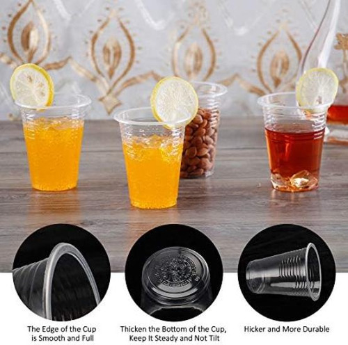 Vasos De Plástico, Paquete De 100 Vasos De Plástico Transpar