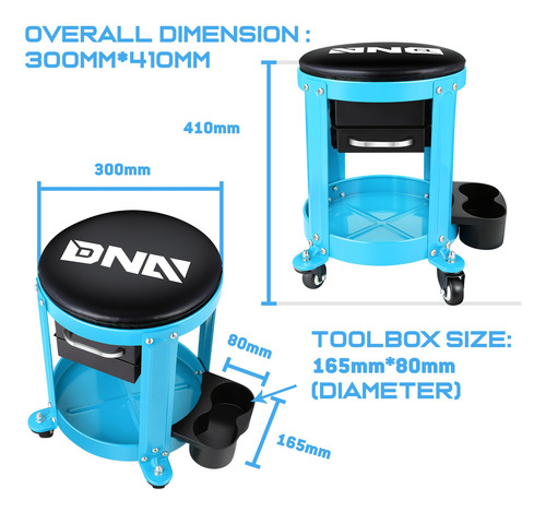 Taburete Mechanics Roller Seat Creeper Dna Motoring Blue