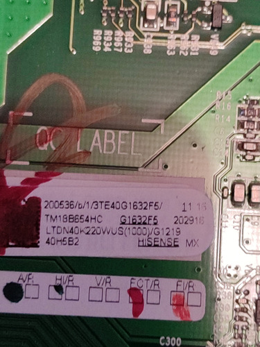 Main Hisense 40h5b2 Rsag7.820.6834/roh (Usado)