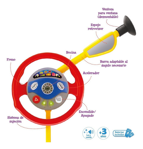 Imagen 3 de 9 de Volante Para Bebés Para Auto Mi Pequeño Conductor 6662