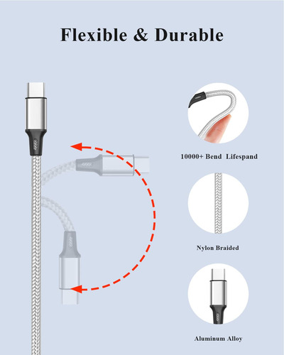 Cable De Carga Multiple (paquete De 3 Unidades, 1 Pie), C...