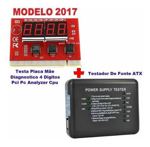 Testa Placa Mae Diagnostico 4 Digitos +testador Fonte Atx