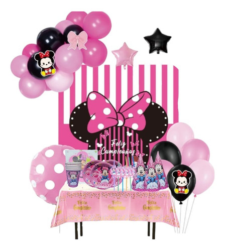 Decoracion Y Cotillon De Minnie Mouse Para Cumpleaños