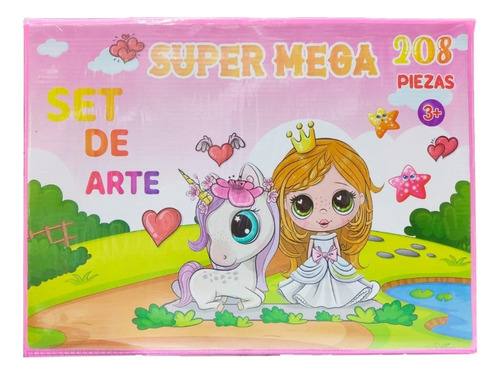 208 Piezas De Arte Para Niños Kit Set De Dibujo Portátil 