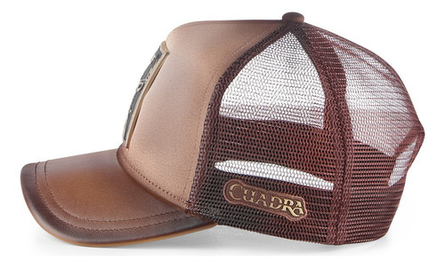 Gorra Cuadra Con Diseño De Venado Cafe Único Piel