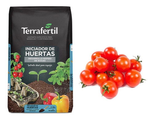 Sustrato Huertas Terrafertil 10lts Semillas De Tomate Cherry