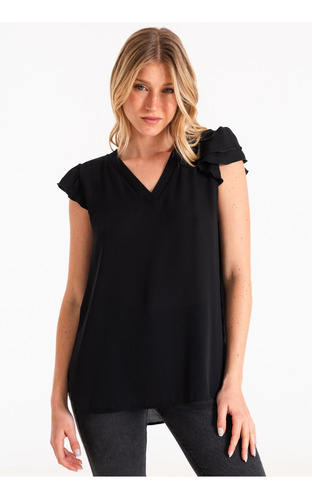 Blusa Crep Escote V Roxy