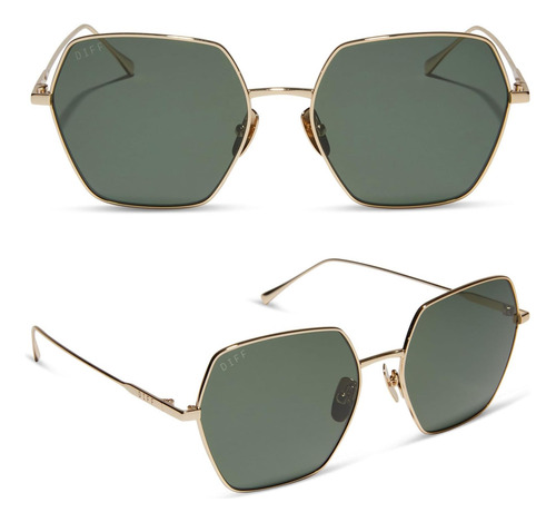 Diff Harlowe Gafas De Sol Angulares Para Hombres Y Mujeres +