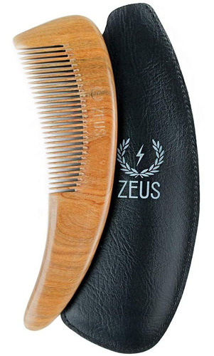 Zeus Boomerang Peine Grande Para Barba De Sándalo En Funda D