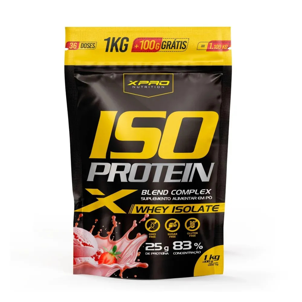 Whey Protein Isolado Iso Blend Complex Zero Açucar Morango 1.100kg Xpro Nutrition