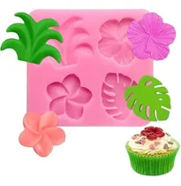 Comprar Molde Silicona Hibiscus Plumeria Hoja Monstera Pasto Fondant