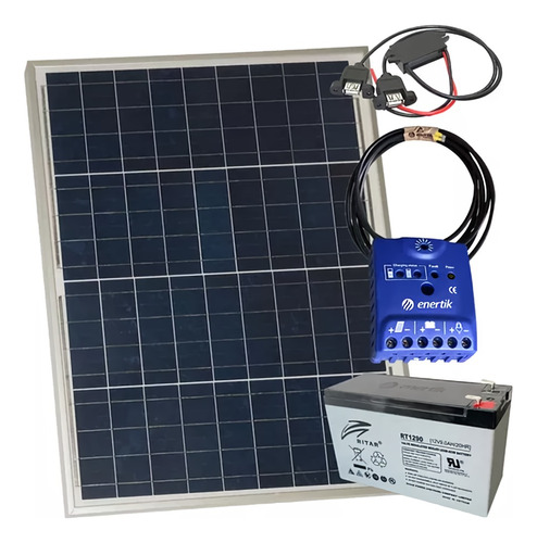 Kit Solar Básico Con Usb Carga Celular Ampolleta Enertik