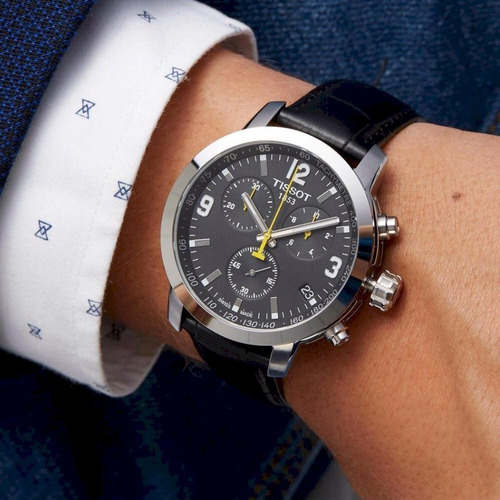 Tissot Prc 200 Quartz Chronograph Safira T055.417.16.057.00 Preto Prateado Preto