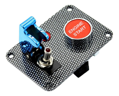 Car Engine Start Push Button Blue Cover Toggle Switch Panel