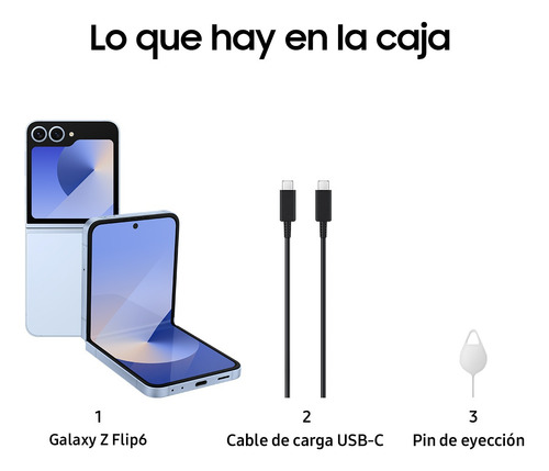 Celular Samsung Galaxy Z Flip 6 Azul Claro 8gb Ram 256gb, Ai, Nacional Con Garantía Azul Claro