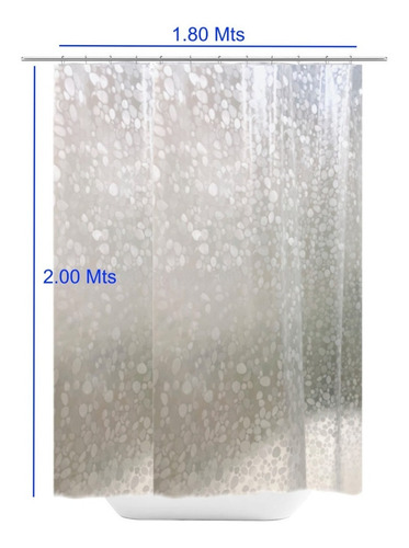 Imagen 2 de 10 de Cortina De Baño Pvc De 2 Metros De Alto Cabezal Reforzado