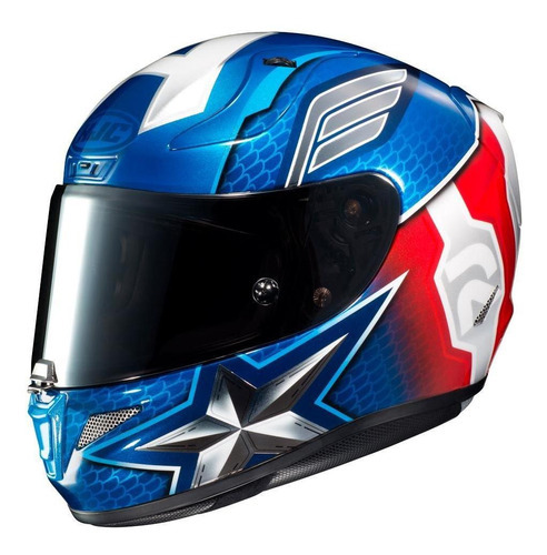 Capacete Moto Hjc Rpha 11 Capitão América Esportivo Estrada Cor Azul Tamanho do capacete 58