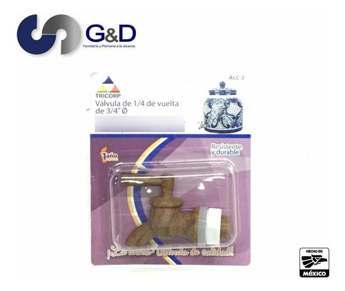 Válvula Garrafón 1/4 Vuelta T/madera Exterior Mod. 8724