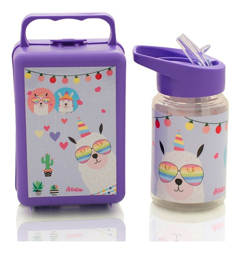 Imagen 4 de 10 de 12 Set Botella Y Lonchera Escolar Infantil Nene Nena Niños