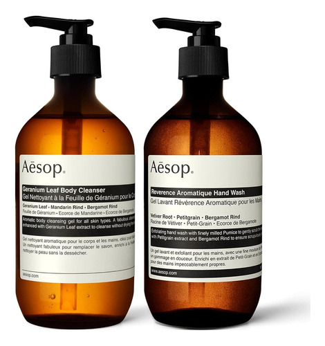 Aesop Jabón De Manos Y Limpiador Corporal 500ml Juego De 2