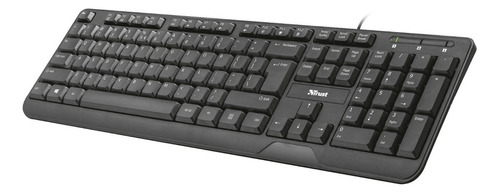 Teclado Multimedia Trust Ziva Usb Resistente A Derrames Teclado Negro Idioma Español Latinoamérica