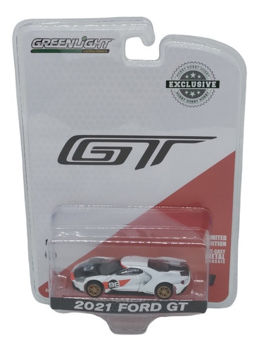 Greenlight 2021 Ford Gt Hobby Exclusive 1:64 Color Blanco