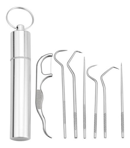 Pocket Set Stainless Steel Toothpicks 7-pack