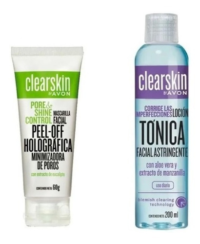 Mascarilla Facial Holografica + Loción Astringente Clearskin