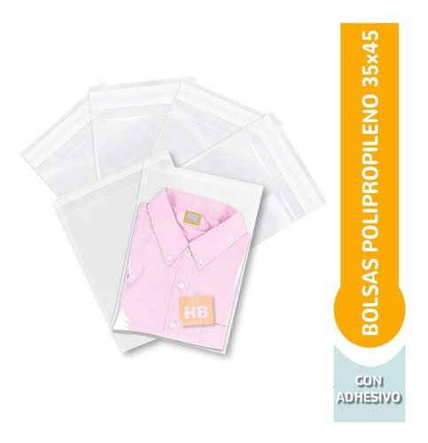 Imagen 1 de 6 de Bolsas Polipropileno Adhesivo 35x45 Gruesas 100 U Celofán