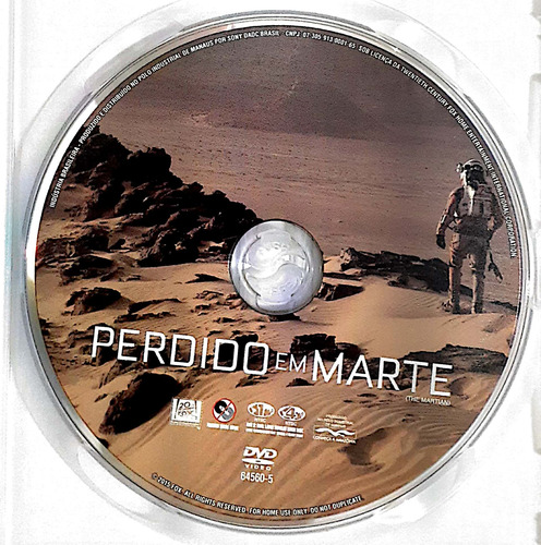 Dvd Perdido Em Marte Ridley Scott Fox Widescreen 1 Disco. (Usado)