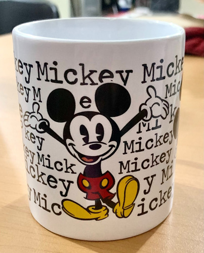 Taza De Ceramica Mickey Mouse Disney De 340 Ml Nueva Blanco Mickey Mouse