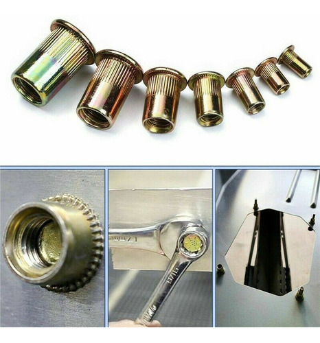 - Tuerca De Inserción Remache M10 Zinc Chapado En Color
