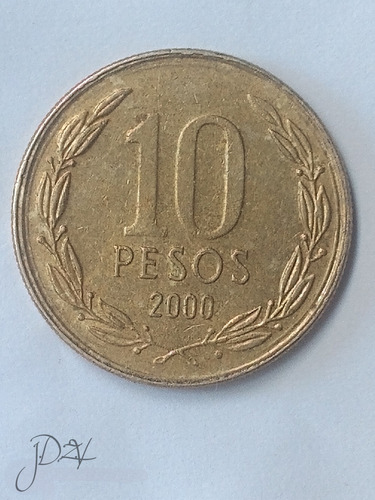 Moneda De 10 Pesos Chileno Año 2000