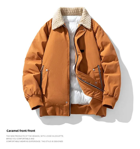 Chaqueta De Algodón De Invierno Con Cuello De Terciopelo De