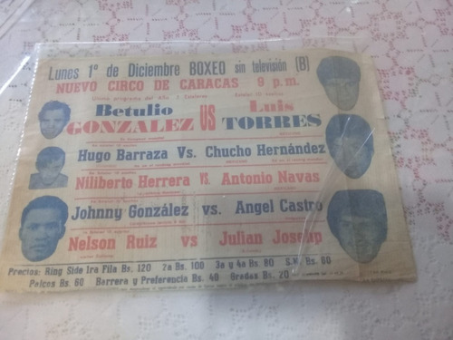Antiguo Programa De Boxeo Internacional Angel Castro