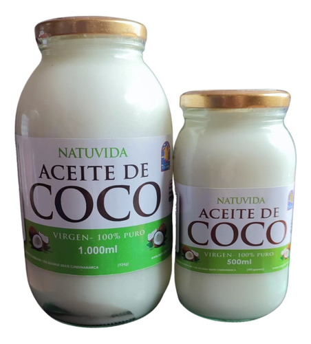 Aceite De Coco 1000 Ml Y 500 Ml