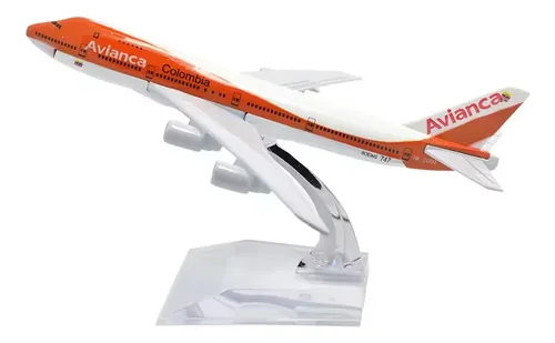 Avianca B747 Orange 16cms Metálico Escala 1:400