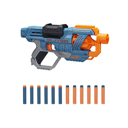 Nerf Elite 2.0 Commander Rd-6 Blaster, 12 Dardos Oficiales,