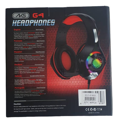 Audifonos Gamer G4 Aks Rgb Luces De Colores Gaming Headset