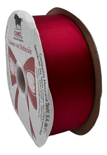 Cinta Satin Doble Cara 1715-9 De 38mm Rollo De 45.70mts Color Rojo