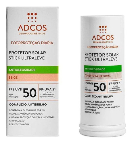 Adcos Fotoproteção Diária Stick Ultraleve Fps50 Beige - Prot