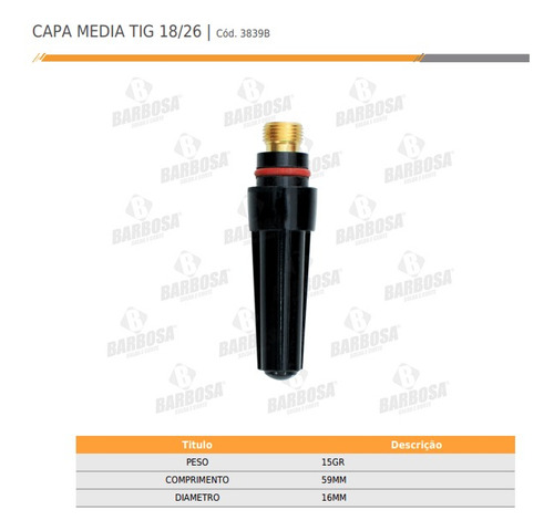Capa Media Para Tocha Tig 17/18/26