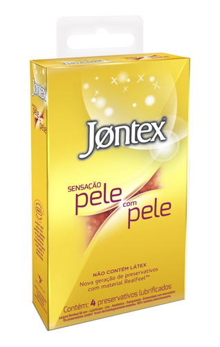 4 Preservativos Sensação Pele Com Pele Lubrificado Jontex