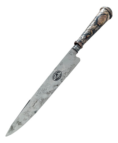 Cuchillo Criollo De 20 Cms De Hoja Con Cabo De Plata Y Oro