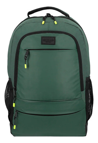 Mochila Saxoline Portalaptop Hombre 30 L Color Verde Diseño De La Tela Liso