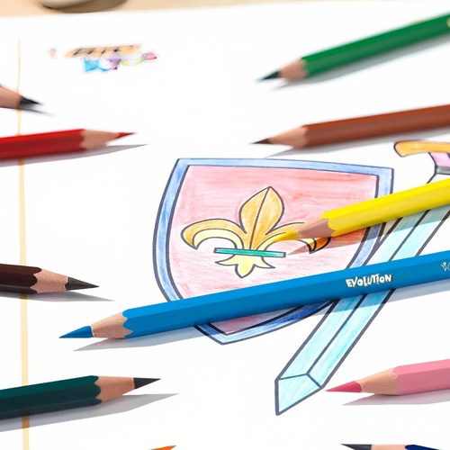 Lapis De Cor 12 Cores Bic + Brinde 4 Lápis Hb Bic Evolution