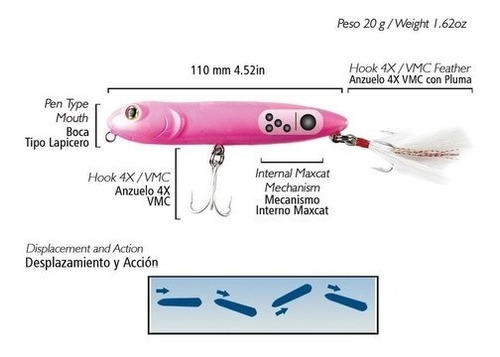 Señuelo Vense Para Pesca Modelo Zara 11cm 20g