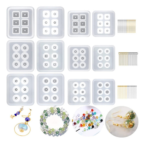 Moldes De Cuentas De Resina De Suhomo Para Joyas 12 Pcs Mold