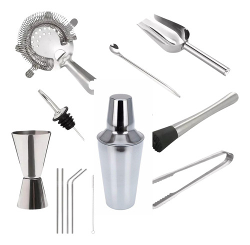 Set Kit Bartender Barman Completo Levys Bazar Acero Inox